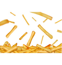 3d Potato Background French Fries Falling