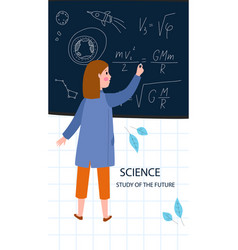 Flat Science Post Stories Set