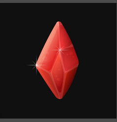 Red Crystal Magic Gemstone Icon On Black