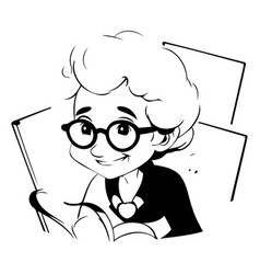 Elderly Woman With Glasses Reading A Book