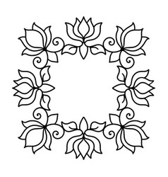 Frame In Eastern Tradition Flower Simple Mandala