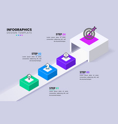 Infographic Template Path To Goal With 4 Steps