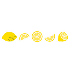 Retro Style Lemon And Slices Clipart Collection