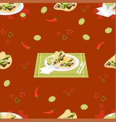 Seamless Pattern With Mexican Tacos