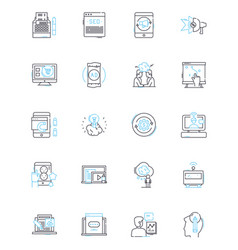 Stock Market Linear Icons Set Equity Portfolio