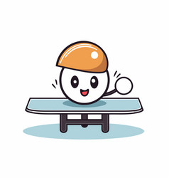 Table Tennis With Ball Kawaii Character Design