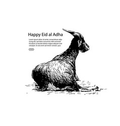 Happy Eid Al Adha Day Hand Drawn Sketch Art Style