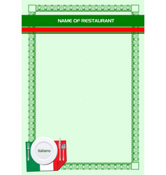 Italian Restaurant Cafe Menu Colored