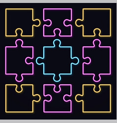 Parts Of Neon 3d Puzzles Set Of Glowing Puzzle