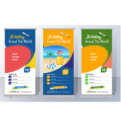 Travel Agency Roll Up Digital Tours Roll Banner