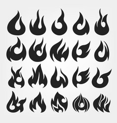 20 Fire Flames Icon Set