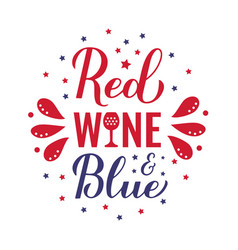 Red Wine And Blue Calligraphy Lettering Funny