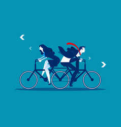 Two Business Person Riding Same Bike