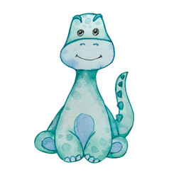 Watercolor Cute Baby Dinosaur