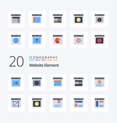 20 Website Element Flat Color Icon Pack Like App