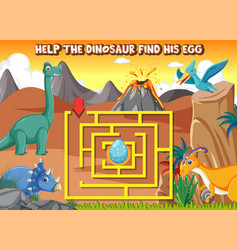 Maze Game In Dinosaur Theme