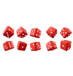 Red 3d Play Casino Game Cube Dice Isolated