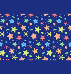 Sea Stars Seamless Pattern Doodle Vibrant