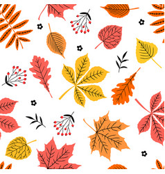 Seamless Pattern With Fall Leaves Autumn