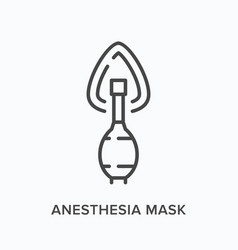 Anesthesia Mask Flat Line Icon Outline