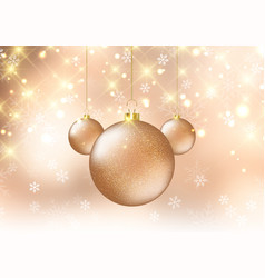 Christmas Background With Sparkly Hanging Baubles