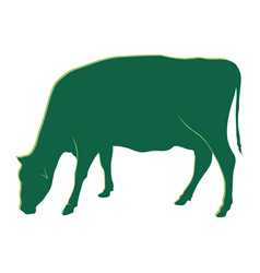 Cow Eating Green Silhouette