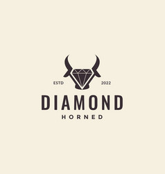 Cattle Animal Head With Diamond Hipster Logo