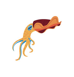 Flat Orange Octopus