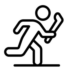 Hurling Running Player Icon Outline Style