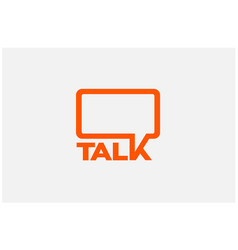 Letter K Rectangle Message Bubble Chat Talk Logo