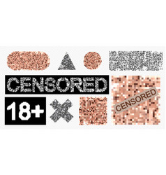 Set Of Censored Blur Effect Symbol Censorship