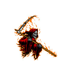 Death Grim Reaper Isolated Character With Scythe