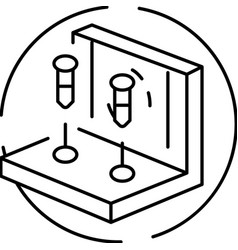 Insert Bolt Assembly Furniture Line Icon