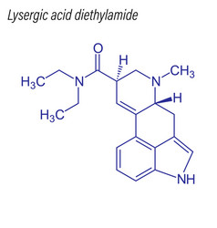 Skeletal Formula Lysergic Acid Diethylamide