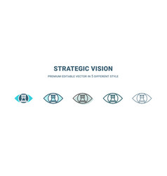 Strategic Vision Icon In 5 Different Style