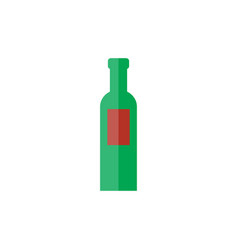 Green Wine Bottle Icon With Sticker Isolated