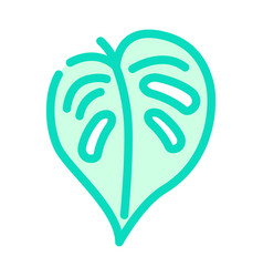 Monstera Tropical Leaf Color Icon