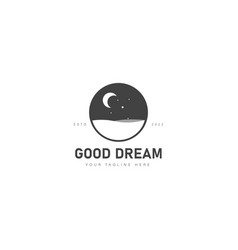 Night Atmosphere With Crescent Moon Logo Design