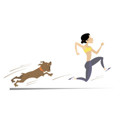 Running Woman And Angry Dog