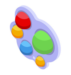 Button Play Toy Icon Isometric Popit