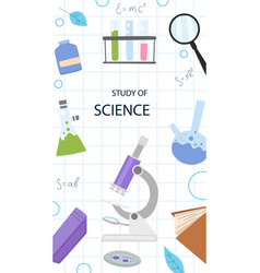 Flat Science Post Stories Set