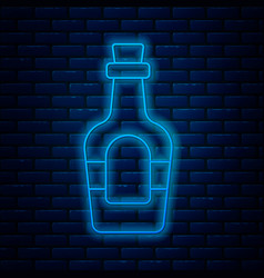 Glowing Neon Line Alcohol Drink Rum Bottle Icon