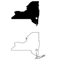 New York Ny State Map Usa With Capital City Star