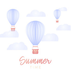 Summer Time Card Hot Air Ballon And Cloud