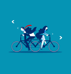 Two Business Person Riding Same Bike