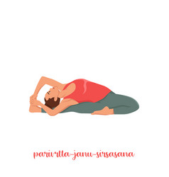 Yoga Revolved Head To Knee Pose Cartoon Ill