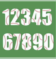 Set Of Baseball Numbers On Green Background