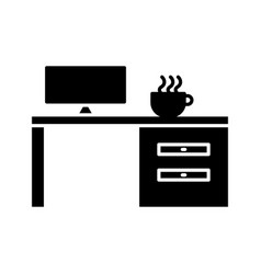 Table Icon With Monitor Computer Suitable