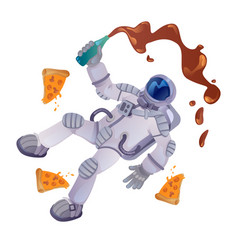 Cosmonaut With Food Cartoon Astronaut