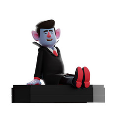 A Smiley Face Dracula Vampire 3d Cartoon Design Si